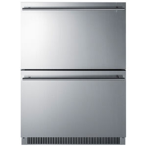 Summit 24 in. 3.5 cu. ft. Built-In Outdoor Frost Free Double Freezer Drawers - Custom Panel Ready, , hires