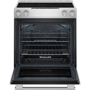 KitchenAid 30 in. 7.1 cu. ft. Air-Fry True European Convection Steam Oven Slide-In Electric Range with Radiant Burners - Stainless Steel with PrintShield Finish, , hires