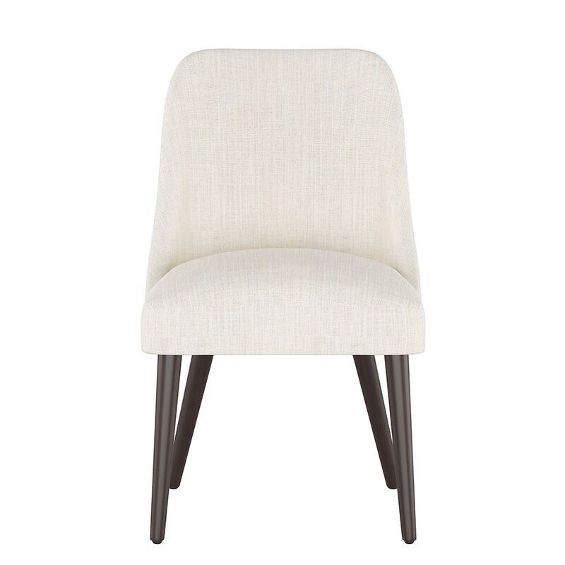 Skyline Furniture Modern Mid Century Dining Chair in Linen Fabric - Talc, , hires