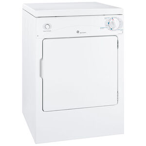 GE Spacemaker Series 24 in. 3.6 cu. ft. Electric Dryer with 3 Dry Programs - White, , hires