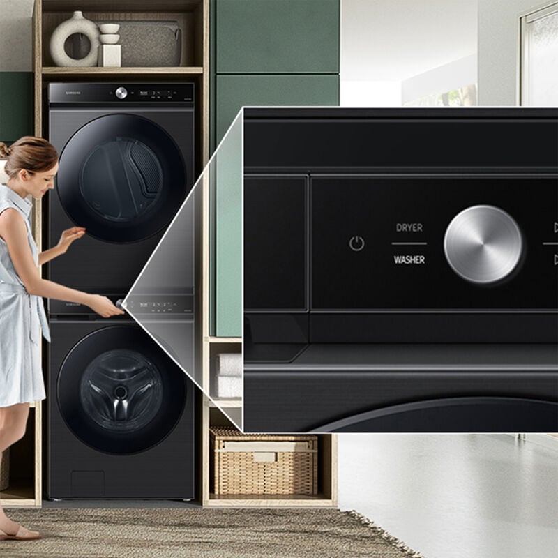 Samsung Stacking Kit for Washers - Brushed Black, Brushed Black, hires