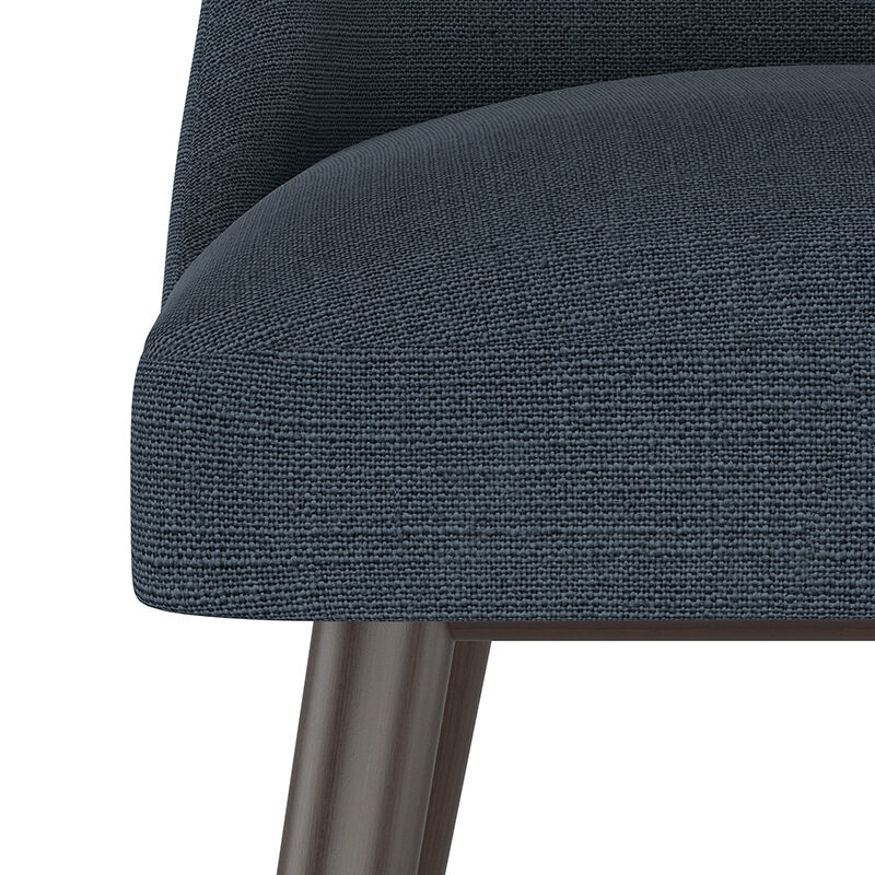 Skyline Furniture Modern Mid Century Bar Stool in Linen Fabric - Navy, Navy, hires