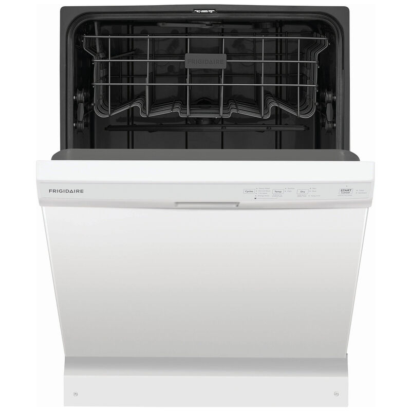 Frigidaire 24 in. Built-In Dishwasher with Front Control, 54 dBA Sound Level, 14 Place Settings, 4 Wash Cycles & Sanitize Cycle - White, White, hires