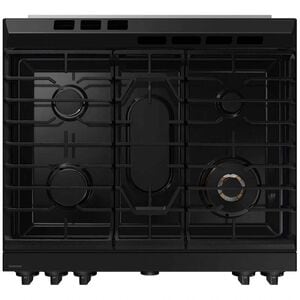 Samsung Bespoke 30 in. 6 cu. ft. Smart Air Fry True European Convection Slide-In Gas Range with 5 Sealed Burners & Griddle - Matte Black Steel, Matte Black Steel, hires