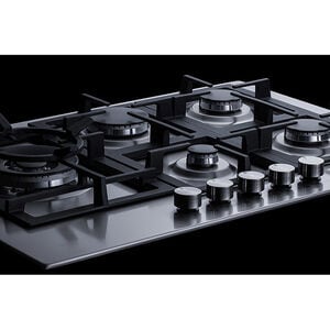 Summit 30 in. 5-Burner Natural Gas Cooktop with Simmer Burner - Stainless Steel, , hires