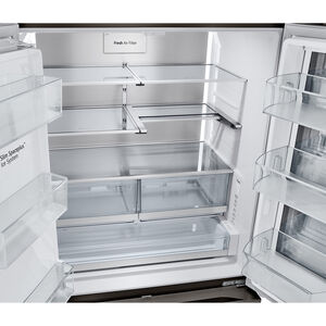 LG InstaView 36 in. 25.5 cu. ft. Smart Counter Depth French Door Refrigerator with Ice & Water Dispenser - PrintProof Black Stainless Steel, PrintProof Black Stainless Steel, hires