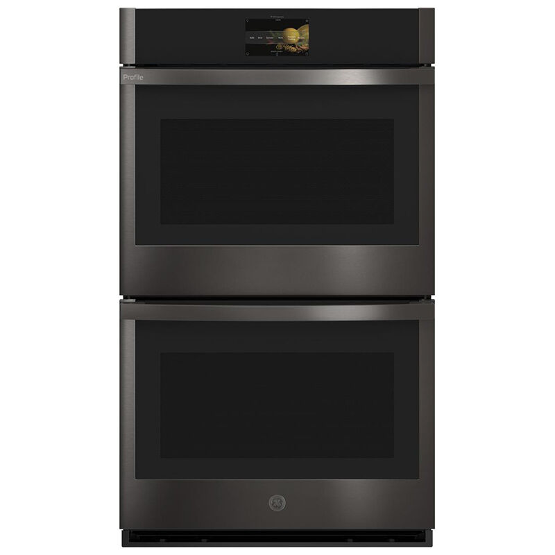 GE Profile 30 in. 10 cu. ft. Smart Top Control Electric Double Wall Oven with True European Convection - Fingerprint resistant Black Stainless, Fingerprint Resistant Black Stainless, hires