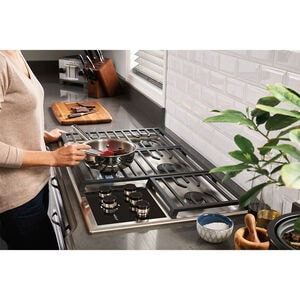 Wolf Transitional 36 in. 5-Burner LP Gas Cooktop with Simmer Burner & Power Burner - Stainless Steel, , hires