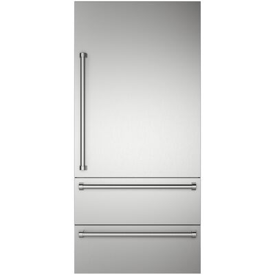 Viking 36 in. Integrated Bottom-Freezer Right Hinge Door Panel Kit with Handle - Stainless Steel | VI7364BDPRSS