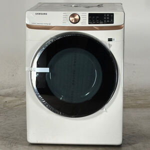 Samsung 27 in. 7.5 cu. ft. Smart Stackable Gas Dryer with Sanitize+, Steam Cycle & Sensor Dry - Ivory (Open Box Good Condition), , hires