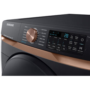 Samsung 27 in. 5.0 cu. ft. Smart Stackable Front Load Washer with Super Speed Wash, Sanitize & Steam Cycle - Brushed Black, Brushed Black, hires