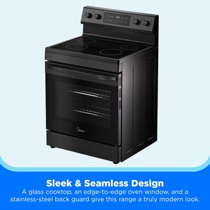 Midea 30 in. 6.3 cu. ft. Electric Range with Radiant Burners - Black, Black, hires
