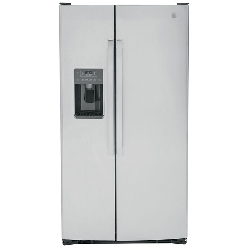GE 36 in. 25.3 cu. ft. Side by Side Refrigerator with Ice & Water Dispenser - Fingerprint Resistant Stainless, Fingerprint Resistant Stainless, hires