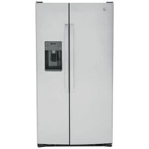 GE 36 in. 25.3 cu. ft. Side by Side Refrigerator with Ice & Water Dispenser - Fingerprint Resistant Stainless, Fingerprint Resistant Stainless, hires