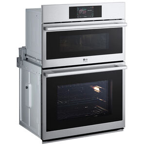 LG 30 in. 6.4 cu. ft. Smart Steam Electric Microwave/Wall Oven Combo with True European Convection & Sensor Cooking - PrintProof Stainless Steel, , hires