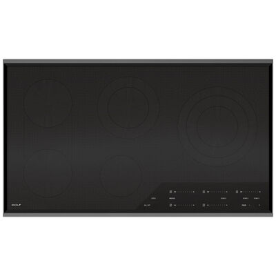 Wolf Transitional 36 in. 5-Burner Electric Cooktop with Simmer Burner - Stainless Steel | CE365TS