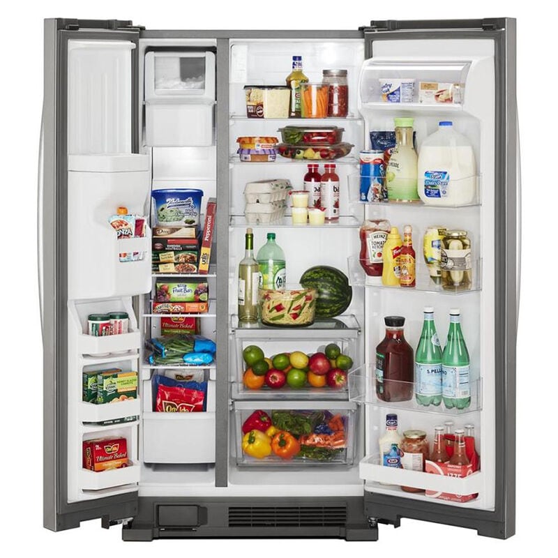 Whirlpool 36 in. 24.6 cu. ft. Side by Side Refrigerator with Ice & Water Dispenser - Monochromatic Stainless Steel, Monochromatic Stainless Steel, hires