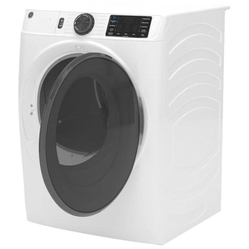 GE 28 in. 7.8 cu. ft. Smart Stackable Gas Dryer with Sensor Dry, Sanitize & Steam Cycle - White, White, hires