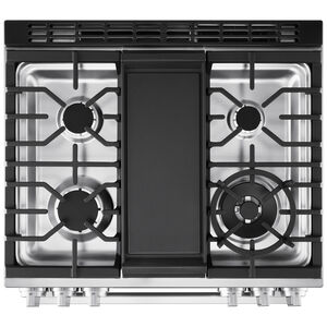 LG 30 in. 6.3 cu. ft. Smart Air-Fry True European Convection Slide-In Gas Range with 5 Sealed Burners & Griddle - PrintProof Stainless Steel, , hires