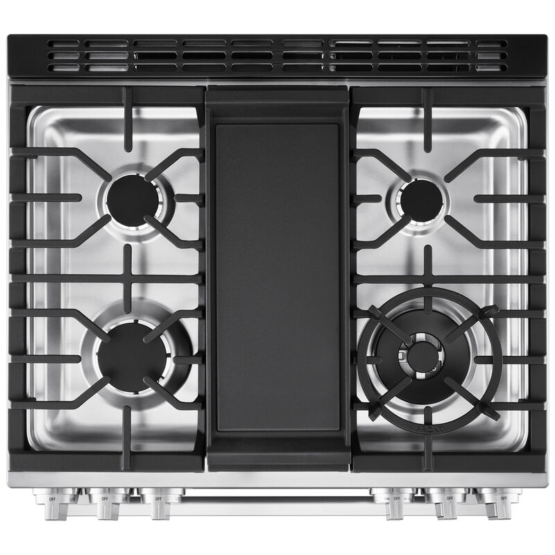 LG 30 in. 6.3 cu. ft. Smart Air-Fry True European Convection Slide-In Gas Range with 5 Sealed Burners & Griddle - PrintProof Stainless Steel, , hires