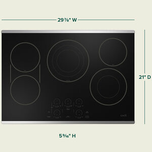 Cafe 30 in. 5-Burner Smart Electric Cooktop with Power Burner - Stainless Steel, , hires