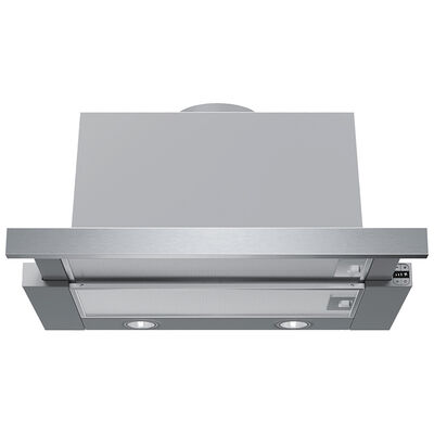 Bosch 500 Series 24 in. Slide-Out Style Range Hood with 4 Speed Settings, 400 CFM, Convertible Venting & 2 LED Lights - Stainless Steel | HUI54452UC