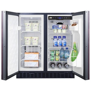 Summit 30 in. 5.4 cu. ft. Side by Side Undercounter Refrigerator - Custom Panel Ready with Black Trim, , hires