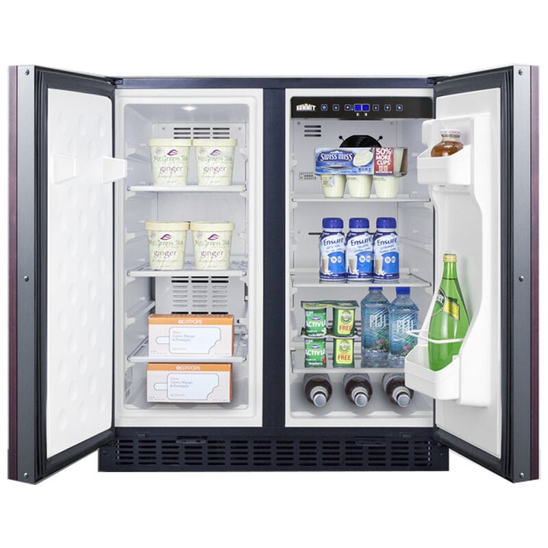 Summit 30 in. 5.4 cu. ft. Side by Side Undercounter Refrigerator - Custom Panel Ready with Black Trim, , hires