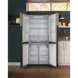 Haier 33 in. 16.8 cu. ft. Counter Depth 4-Door French Door Refrigerator - Stainless Steel, , hires