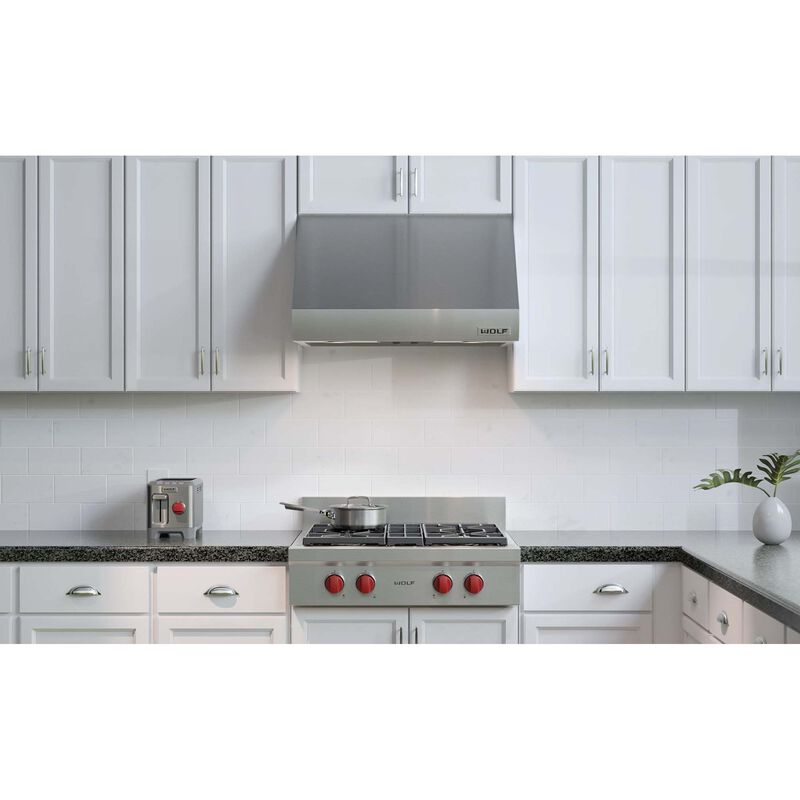 Wolf 30 in. Canopy Pro Style Range Hood, Ducted Venting & 2 Halogen Lights - Stainless Steel, , hires