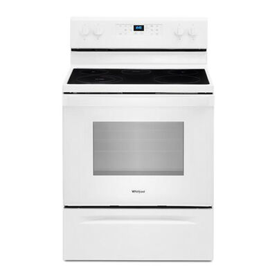 Whirlpool 30 in. 5.3 cu. ft. Oven Freestanding Electric Range with 5 Smoothtop Burners - White | WFE525S0JW