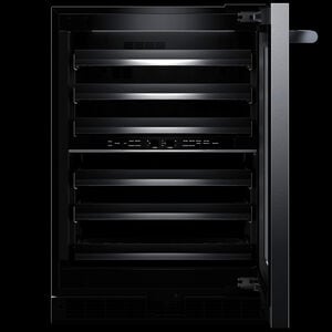 JennAir Rise 24 in. Undercounter Wine Cooler with Wood Racks, Dual Temperature Zones & 45 Bottle Capacity - Stainless Steel, , hires