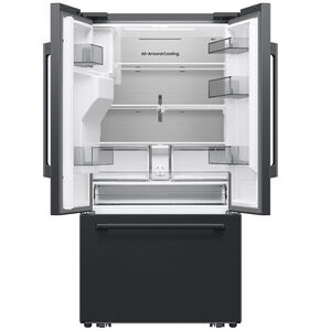 Samsung Bespoke 36 in. 28.5 cu. ft. Smart French Door Refrigerator with Ice & Water Dispenser - Fingerprint Resistant Matte Black Steel, , hires