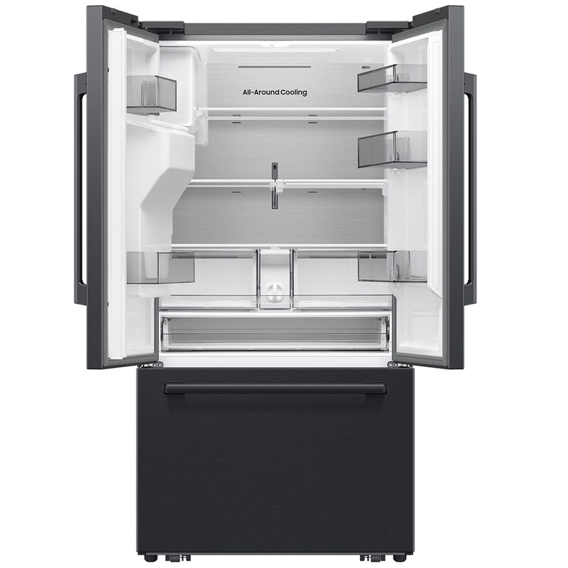 Samsung Bespoke 36 in. 28.5 cu. ft. Smart French Door Refrigerator with Ice & Water Dispenser - Fingerprint Resistant Matte Black Steel, , hires