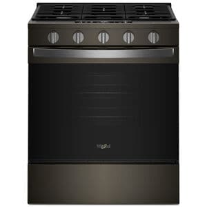 Whirlpool 30 in. 5.0 cu. ft. Smart Air-Fry Standard Convection Slide-In Gas Range with 5 Sealed Burners - Black Stainless, , hires