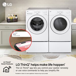 LG 27 in. 4.5 cu. ft. Smart Stackable Front Load Washer with AI Wash - White, , hires