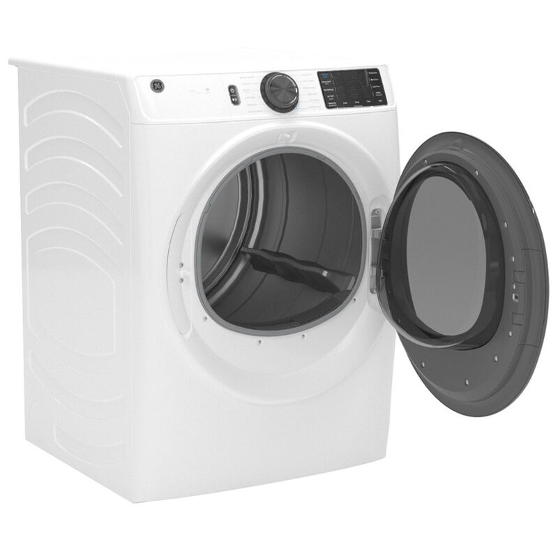 GE 28 in. 7.8 cu. ft. Smart Stackable Electric Dryer with Sensor Dry, Sanitize & Steam Cycle - White, White, hires
