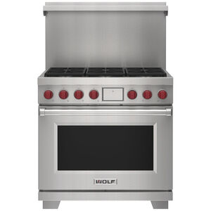 Wolf 36 in. x 20 in. Dual Fuel Range Riser With Shelf - Stainless Steel, , hires
