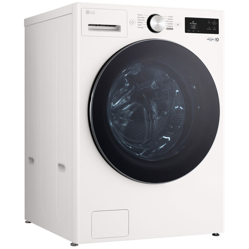 LG 27 in. 5.0 cu. ft. Smart Stackable Front Load Washer with TurboWash 360, AI DD Built-In Intelligence, Sanitize & Steam Cycle - Alpine White, , hires