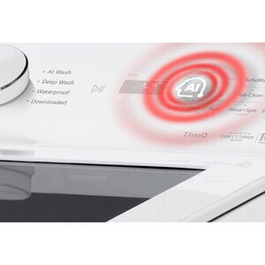 LG 27 in. 4.8 cu. ft. Smart Top Load Washer with 4-Way Agitator, EasyUnload & AI Sensing - Alpine White, Alpine White, hires