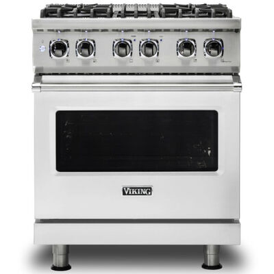 Viking 5 Series 30 in. 4.7 cu. ft. Convection Oven Freestanding Dual Fuel Range with 4 Sealed Burners - Stainless Steel | VDR5304BSS