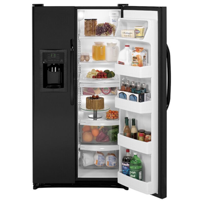 GE 21.9 Cu. Ft. SidebySide Refrigerator Black on Black