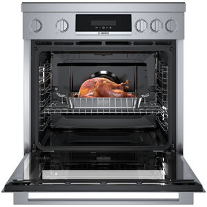 Bosch 800 Series 30 in. 3.9 cu. ft. True European Convection Electric Range with 4 Induction Burners - Stainless Steel, , hires