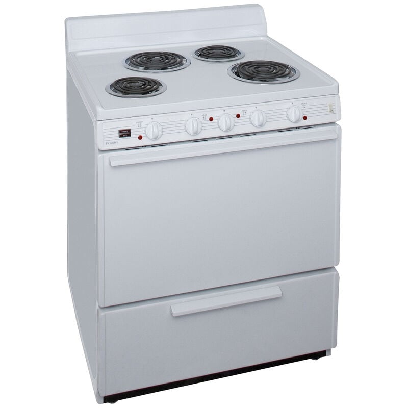 Premier 30 in. 3.9 cu. ft. Electric Range with Coil Burners - White, , hires