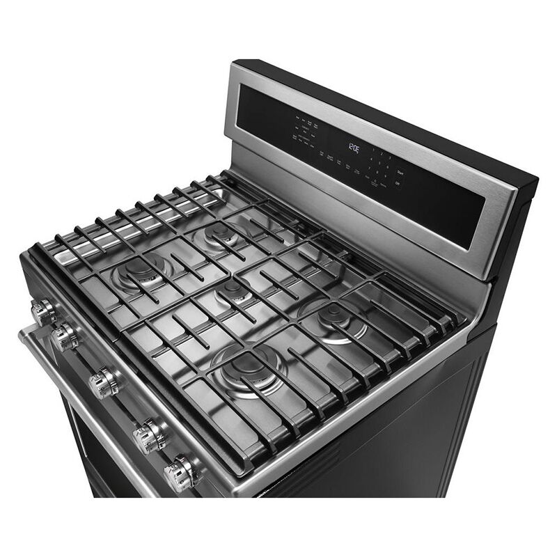 KitchenAid 30 in. 5.8 cu. ft. True European Convection Gas Range with 5 Sealed Burners & Griddle - Stainless Steel, Stainless Steel, hires