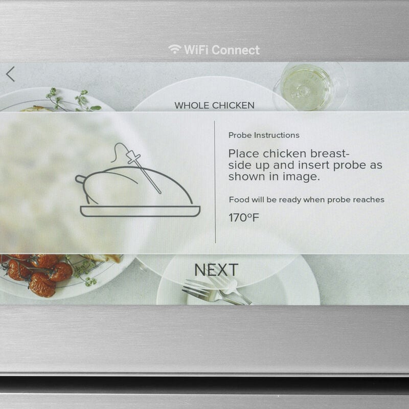 Cafe 30 in. 5 cu. ft. Smart Electric Single Wall Oven with True European Convection - Platinum Glass, Platinum Glass, hires