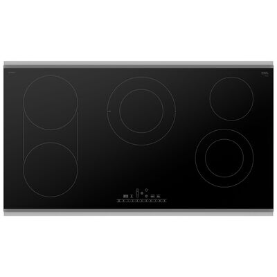 Bosch 800 Series 36 in. 5-Burner Electric Cooktop with Simmer Burner & Power Burner - Black with Stainless Steel | NET8669SUC