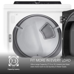 LG 27 in. 7.3 cu. ft. Smart Electric Dryer with EasyLoad Door & AI Sensor Dry - Alpine White, Alpine White, hires