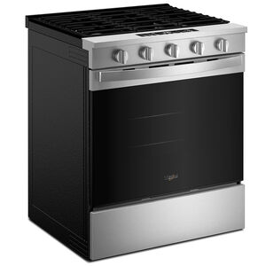 Whirlpool 30 in. 5.0 cu. ft. Smart Air-Fry Standard Convection Slide-In Range with 5 Sealed Burners - Fingerprint Resistant Stainless Steel, , hires