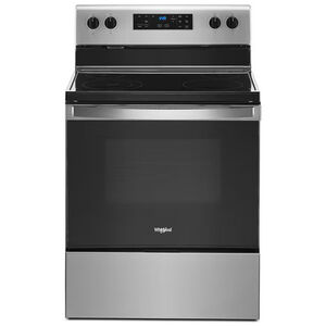 Whirlpool 30 in. 5.3 cu. ft. Oven Freestanding Electric Range with 4 Smoothtop Burners - Stainless Steel (Open Box Excellent Condition), , hires